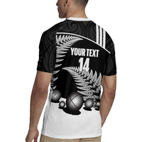 Custom New Zealand Silver Fern Petanque Rugby Jersey Aotearoa Maori Pattern