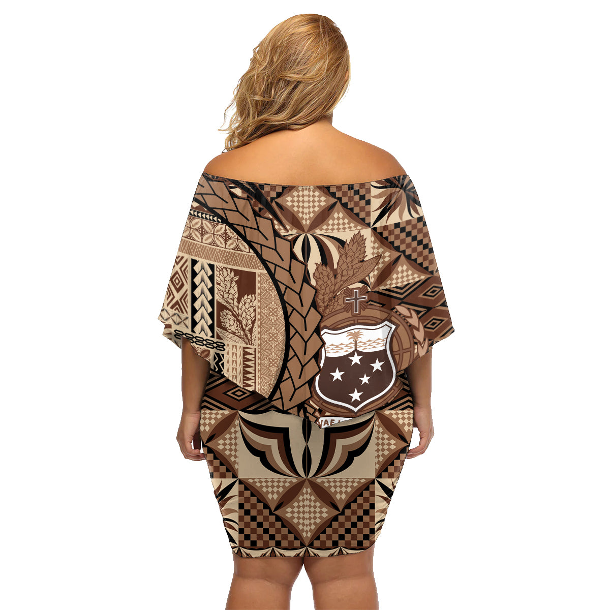 Samoa Siapo Family Matching Off Shoulder Short Dress and Hawaiian Shirt Happy Independence Day Vintage Vibes