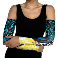 New Zealand Silver Fern Tui Bird Arm Sleeves Maori Kowhai Paua Shell Taniko Motifs - Polynesian Pride