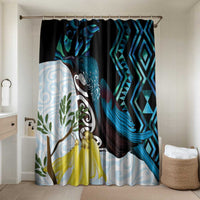 New Zealand Silver Fern Tui Bird Bathroom Set Maori Kowhai Paua Shell Taniko Motifs - Polynesian Pride