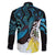 New Zealand Silver Fern Tui Bird Family Matching Off The Shoulder Long Sleeve Dress and Hawaiian Shirt Maori Kowhai Paua Shell Taniko Motifs