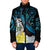 New Zealand Silver Fern Tui Bird Padded Jacket Maori Kowhai Paua Shell Taniko Motifs - Polynesian Pride