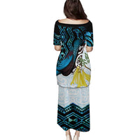 New Zealand Silver Fern Tui Bird Puletasi Maori Kowhai Paua Shell Taniko Motifs