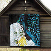 New Zealand Silver Fern Tui Bird Quilt Maori Kowhai Paua Shell Taniko Motifs