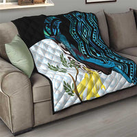 New Zealand Silver Fern Tui Bird Quilt Maori Kowhai Paua Shell Taniko Motifs