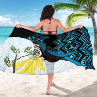 New Zealand Silver Fern Tui Bird Sarong Maori Kowhai Paua Shell Taniko Motifs