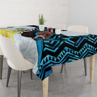 New Zealand Silver Fern Tui Bird Tablecloth Maori Kowhai Paua Shell Taniko Motifs