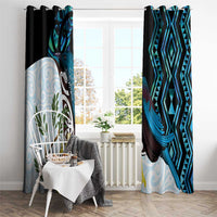 New Zealand Silver Fern Tui Bird Window Curtain Maori Kowhai Paua Shell Taniko Motifs