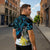 New Zealand Silver Fern Tui Bird Zipper Polo Shirt Maori Kowhai Paua Shell Taniko Motifs - Polynesian Pride