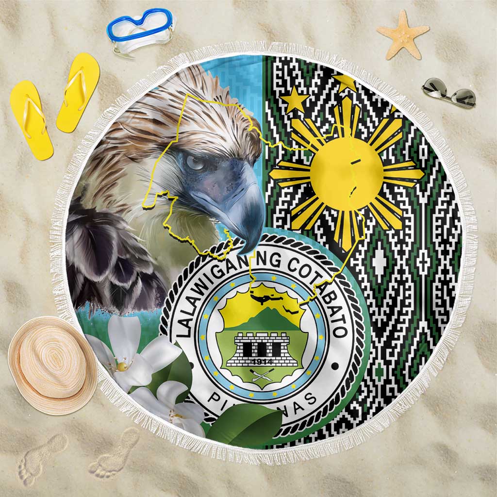 Cotabato Philippines Province Beach Blanket Filipino Eagle Sampaguita Tinalak Pattern