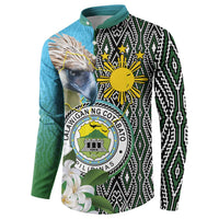 Cotabato Philippines Province Button Sweatshirt Filipino Eagle Sampaguita Tinalak Pattern