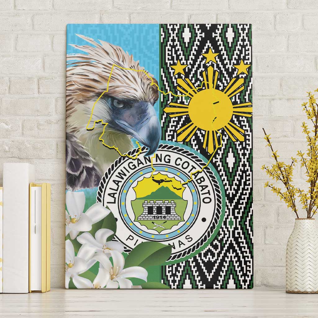 Cotabato Philippines Province Canvas Wall Art Filipino Eagle Sampaguita Tinalak Pattern