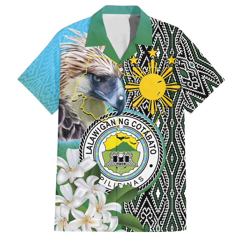 Cotabato Philippines Province Family Matching Off Shoulder Maxi Dress and Hawaiian Shirt Filipino Eagle Sampaguita Tinalak Pattern