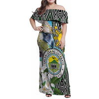 Cotabato Philippines Province Family Matching Off Shoulder Maxi Dress and Hawaiian Shirt Filipino Eagle Sampaguita Tinalak Pattern