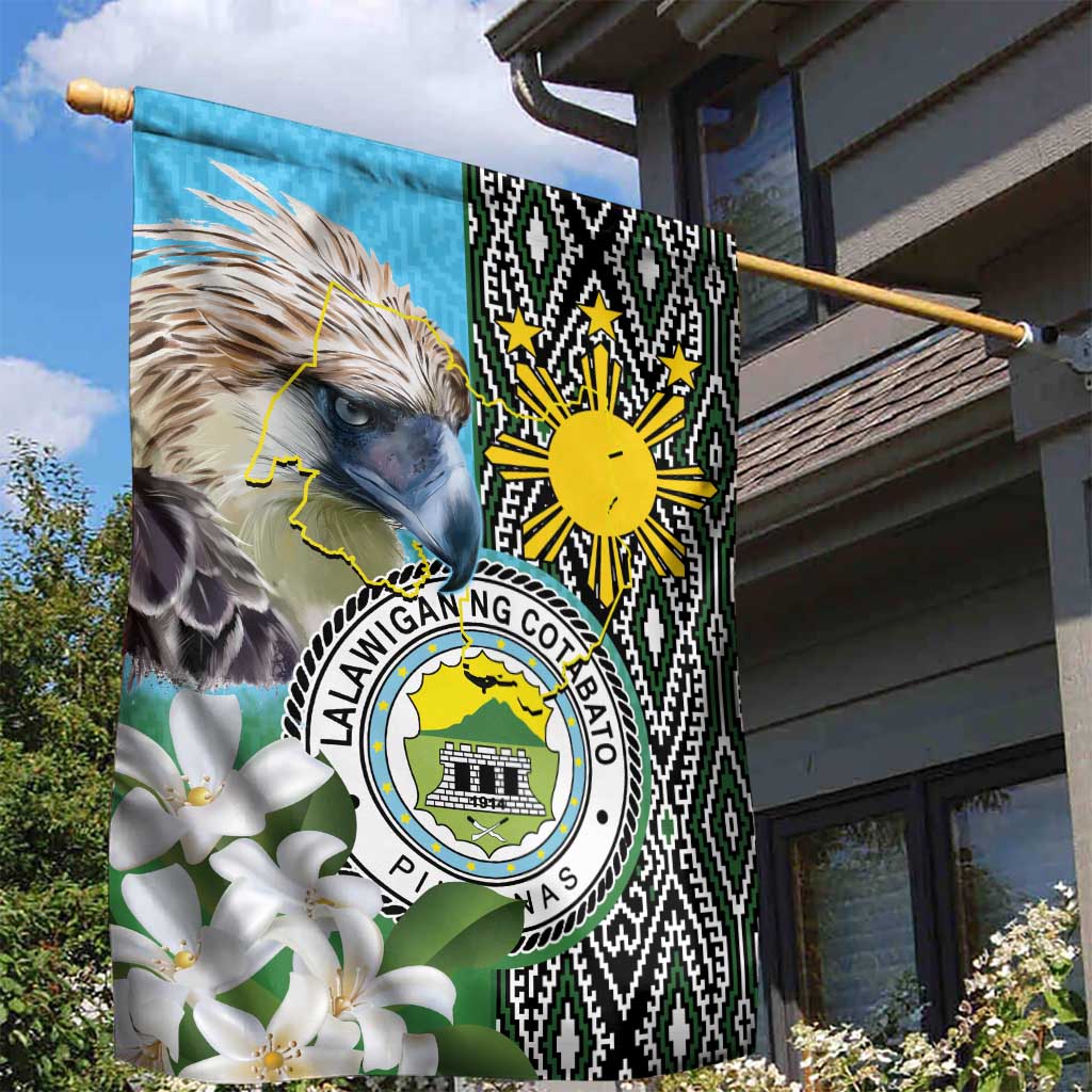 Cotabato Philippines Province Garden Flag Filipino Eagle Sampaguita Tinalak Pattern