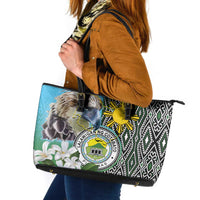 Cotabato Philippines Province Leather Tote Bag Filipino Eagle Sampaguita Tinalak Pattern
