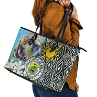Cotabato Philippines Province Leather Tote Bag Filipino Eagle Sampaguita Tinalak Pattern