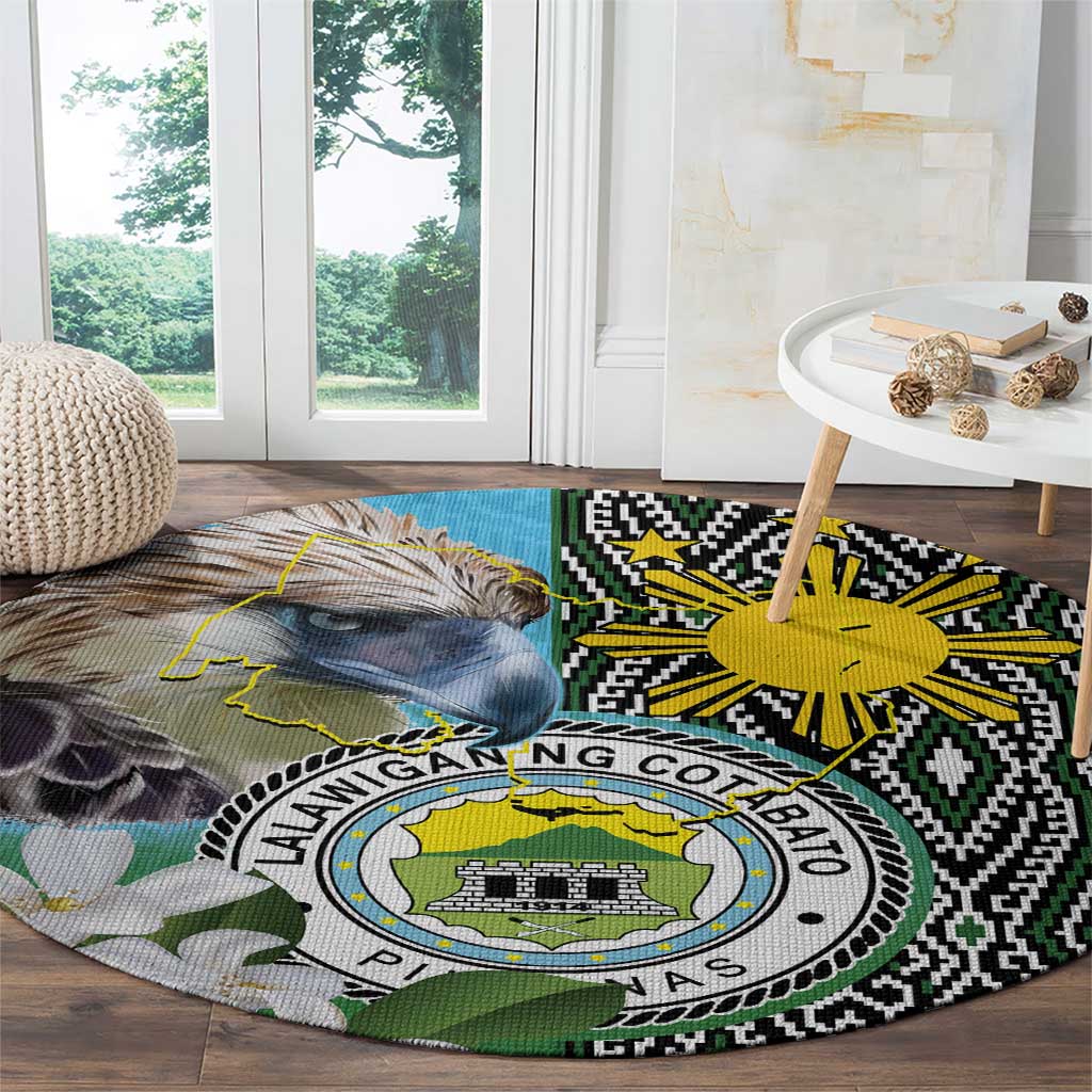 Cotabato Philippines Province Round Carpet Filipino Eagle Sampaguita Tinalak Pattern