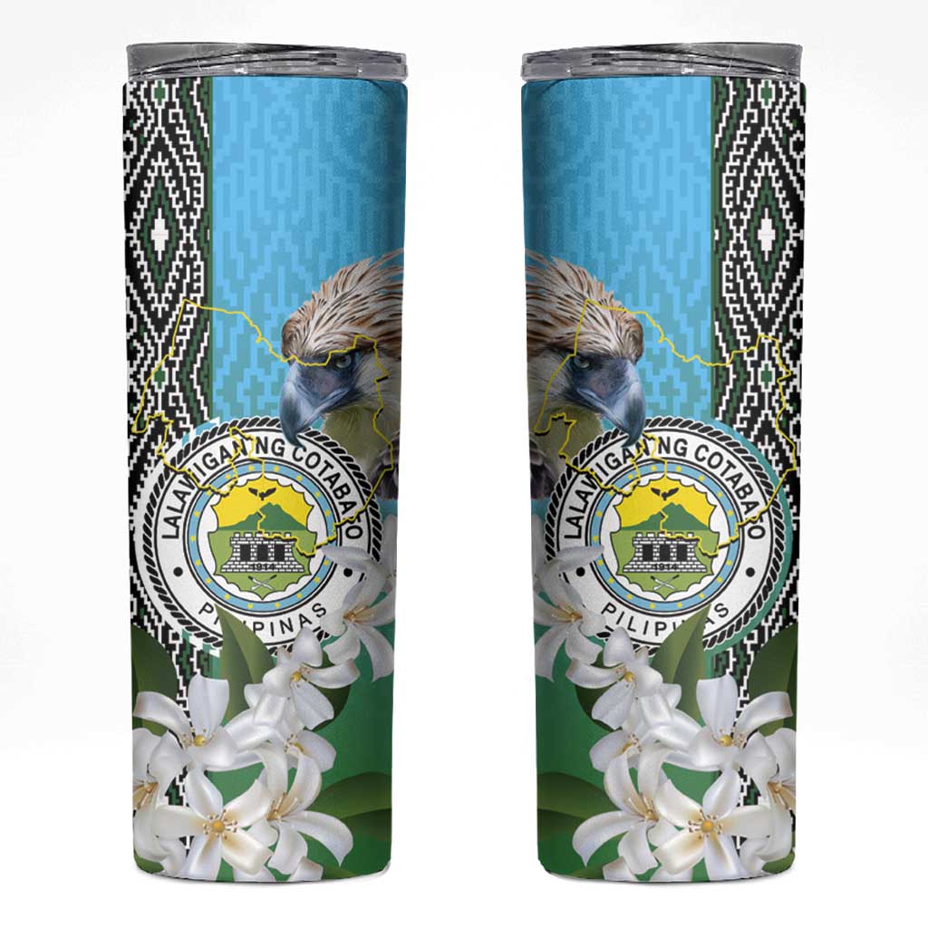 Cotabato Philippines Province Skinny Tumbler Filipino Eagle Sampaguita Tinalak Pattern