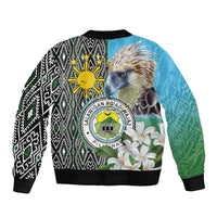 Cotabato Philippines Province Sleeve Zip Bomber Jacket Filipino Eagle Sampaguita Tinalak Pattern