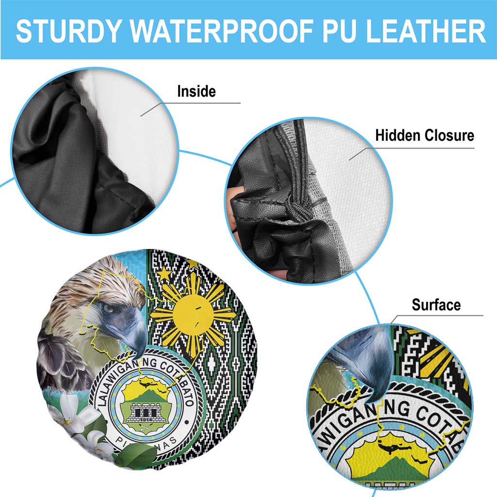 Cotabato Philippines Province Spare Tire Cover Filipino Eagle Sampaguita Tinalak Pattern