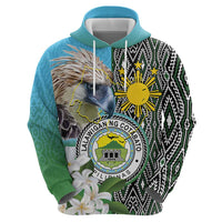 Cotabato Philippines Province Zip Hoodie Filipino Eagle Sampaguita Tinalak Pattern