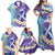 No Story Should End Too Soon Suicide Awareness Family Matching Off Shoulder Maxi Dress and Hawaiian Shirt Purple And Teal Polynesian Ribbon