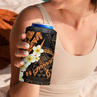 Liver Cancer Awareness Month 4 in 1 Can Cooler Tumbler Awareness Is Key Orange Polynesian Ribbon