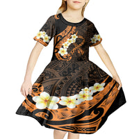 Liver Cancer Awareness Month Kid Short Sleeve Dress Awareness Is Key Orange Polynesian Ribbon