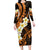 Liver Cancer Awareness Month Long Sleeve Bodycon Dress Awareness Is Key Orange Polynesian Ribbon