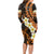 Liver Cancer Awareness Month Long Sleeve Bodycon Dress Awareness Is Key Orange Polynesian Ribbon