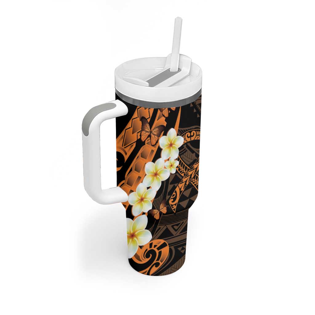 Liver Cancer Awareness Month Tumbler With Handle Awareness Is Key Orange Polynesian Ribbon LT14 - Polynesian Pride