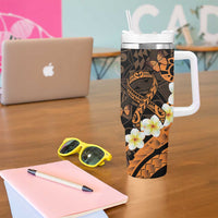 Liver Cancer Awareness Month Tumbler With Handle Awareness Is Key Orange Polynesian Ribbon LT14 - Polynesian Pride