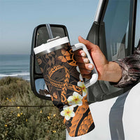 Liver Cancer Awareness Month Tumbler With Handle Awareness Is Key Orange Polynesian Ribbon LT14 - Polynesian Pride