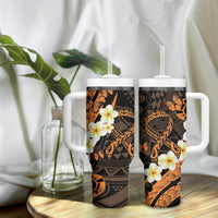 Liver Cancer Awareness Month Tumbler With Handle Awareness Is Key Orange Polynesian Ribbon LT14 - Polynesian Pride