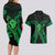 ADHD Awareness Month You Matter Couples Matching Long Sleeve Bodycon Dress and Hawaiian Shirt Green Polynesian Ribbon