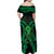 ADHD Awareness Month You Matter Family Matching Off Shoulder Maxi Dress and Hawaiian Shirt Green Polynesian Ribbon