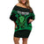 ADHD Awareness Month You Matter Family Matching Off Shoulder Short Dress and Hawaiian Shirt Green Polynesian Ribbon