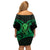 ADHD Awareness Month You Matter Family Matching Off Shoulder Short Dress and Hawaiian Shirt Green Polynesian Ribbon