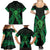 ADHD Awareness Month You Matter Family Matching Summer Maxi Dress and Hawaiian Shirt Green Polynesian Ribbon