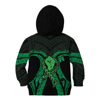 ADHD Awareness Month You Matter Kid Hoodie Green Polynesian Ribbon