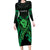 ADHD Awareness Month You Matter Long Sleeve Bodycon Dress Green Polynesian Ribbon