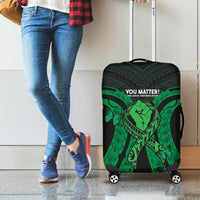 ADHD Awareness Month You Matter Luggage Cover Green Polynesian Ribbon