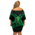 ADHD Awareness Month You Matter Off Shoulder Short Dress Green Polynesian Ribbon