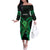 ADHD Awareness Month You Matter Off The Shoulder Long Sleeve Dress Green Polynesian Ribbon