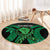 ADHD Awareness Month You Matter Round Carpet Green Polynesian Ribbon