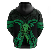 ADHD Awareness Month You Matter Zip Hoodie Green Polynesian Ribbon