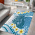 Blue Hawaii Shark Tattoo Area Rug Frangipani With Polynesian Pastel Version