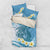 Blue Hawaii Shark Tattoo Bedding Set Frangipani With Polynesian Pastel Version