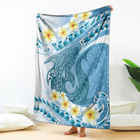Blue Hawaii Shark Tattoo Blanket Frangipani With Polynesian Pastel Version LT14 - Polynesian Pride